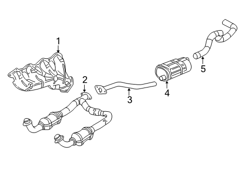 2005 GMC Sierra 1500 Exhaust Components, Exhaust Manifold Diagram 2 - Thumbnail