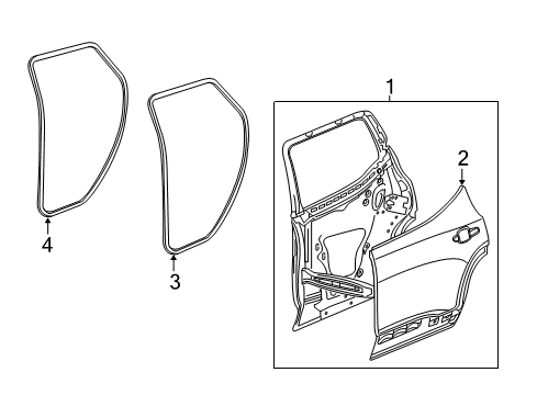 2018 Chevy Traverse Panel Assembly, Rear S/D Otr Diagram for 84433445