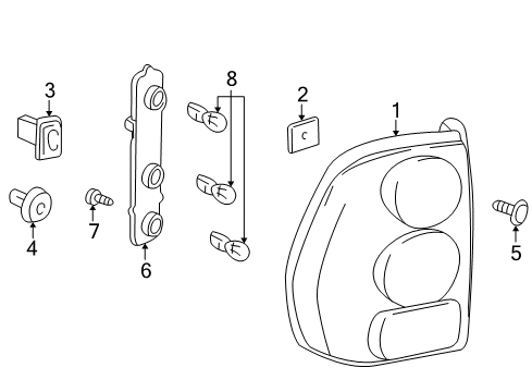 2004 Buick Rainier Combination Lamps Diagram