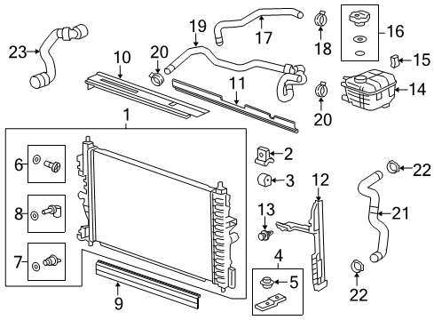 2014 Chevy Cruze Radiator & Components Diagram 1 - Thumbnail