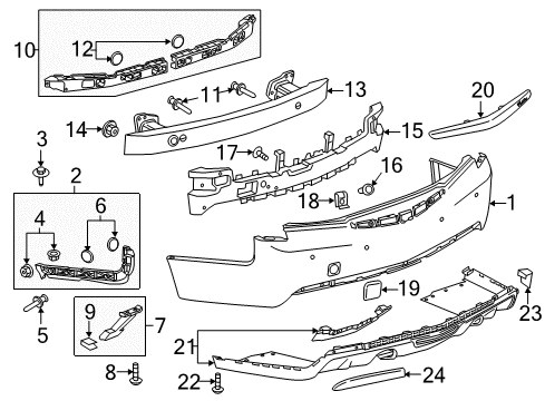 2017 Cadillac ATS Rear Bumper Diagram 2 - Thumbnail