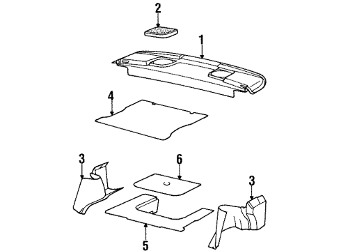 1993 Saturn SC2 Speaker Asm,Radio Rear Diagram for 21020834