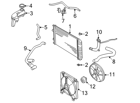 1996 Pontiac Sunfire Radiator Coolant Outlet Hose Assembly Diagram for 24575474