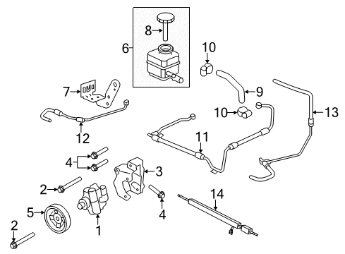 2012 Chevy Caprice P/S Pump & Hoses, Steering Gear & Linkage Diagram