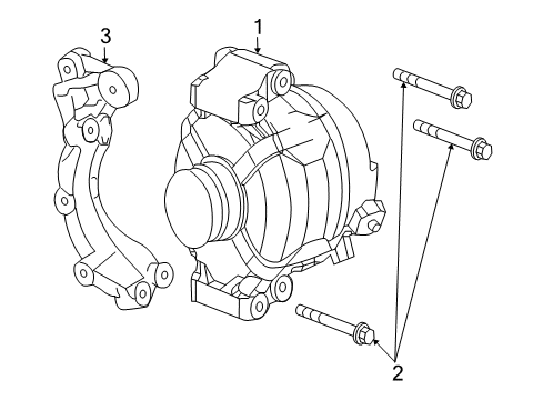 2005 Chevy Cobalt Bracket,Generator Adjust Diagram for 12584365