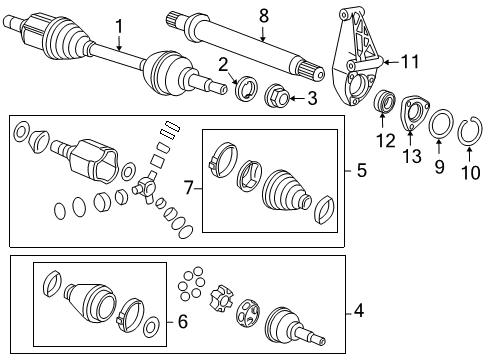 2011 Chevy Cruze Drive Axles - Front Diagram