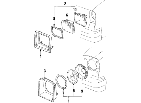 1987 Chevy Chevette Headlamps, Electrical Diagram