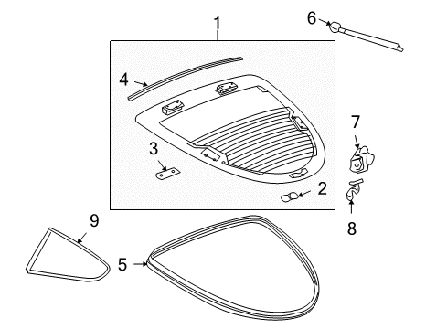 2009 Pontiac Solstice Latch Assembly, Rear Compartment Lid Diagram for 92159082