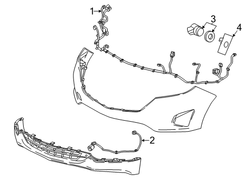 2020 GMC Terrain Bracket, Front Parking Asst Alarm Sensor Diagram for 23226833