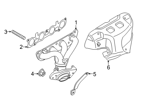 2018 Chevy City Express Gasket,Exhaust Manifold Diagram for 19316214