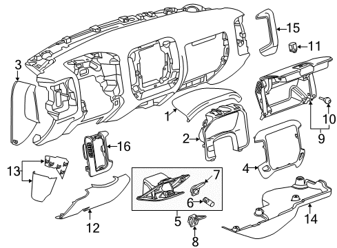 2018 Chevy Silverado 1500 Cluster & Switches, Instrument Panel Diagram 3 - Thumbnail