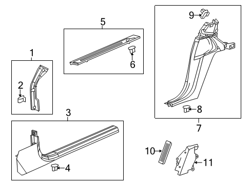 2014 Chevy Corvette Interior Trim - Pillars, Rocker & Floor Diagram 2 - Thumbnail