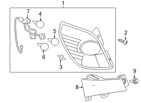 2008 Saturn Vue Lamp Assembly, Tail Diagram for 96830931