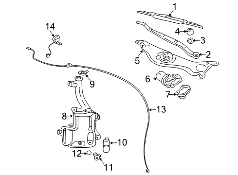 2007 Cadillac STS Wiper & Washer Components Diagram