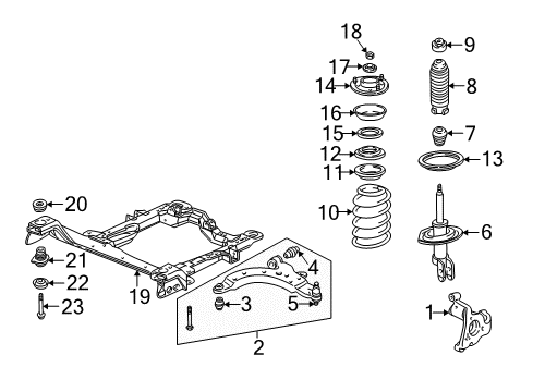 1997 Pontiac Trans Sport Front Suspension, Control Arm, Stabilizer Bar Diagram 1 - Thumbnail