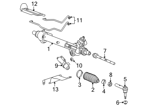 2008 Saturn Outlook Gear Assembly, R/Pinion Steering Diagram for 23271566