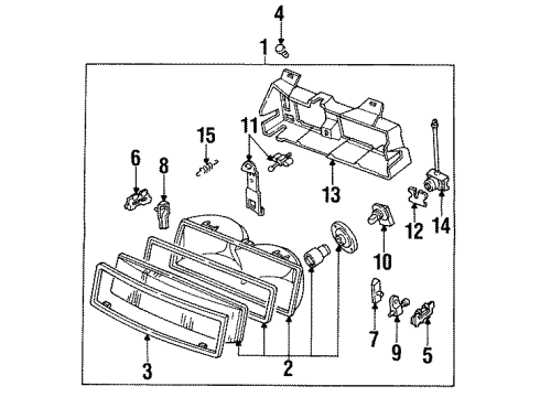 1988 Chevy Corsica Slide Pivot Inboard (RH) Diagram for 16506576