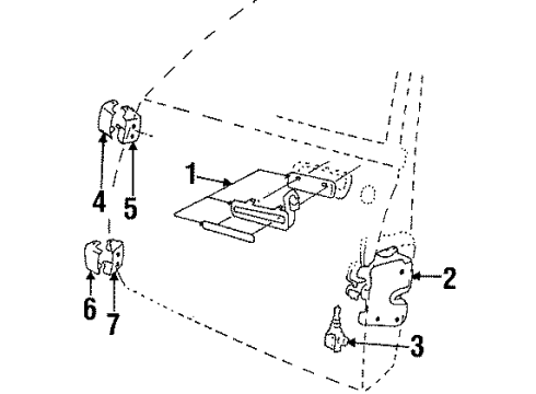 1994 Buick Century Front Door - Lock & Hardware Diagram