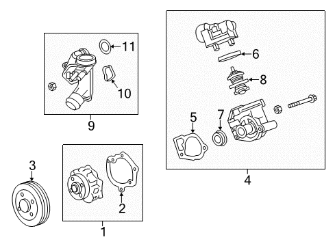 2015 Cadillac ATS Cooling System, Radiator, Water Pump, Cooling Fan Diagram