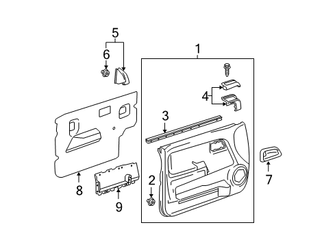 2004 GMC Canyon Panel Assembly, Front Side Door Trim *Pewter R Diagram for 15263951