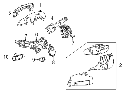 2013 Cadillac SRX Shroud Assembly, Steering Column *Black Diagram for 22863470