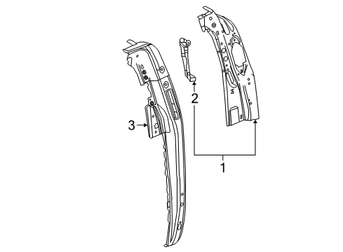 2014 GMC Sierra 1500 Lock Pillar Diagram 3 - Thumbnail