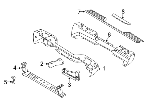 2007 Chevy Silverado 3500 HD Rear Bumper Cover (Primed) Diagram for 12335660