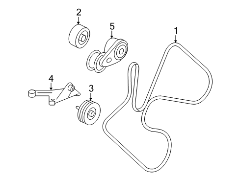 2009 GMC Sierra 3500 HD Belt, Fan & Water Pump & A/C Compressor & Generator & P/S P Diagram for 12649154