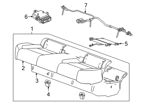 2020 Chevy Malibu PAD ASM-R/SEAT CUSH (W/ WIRE) Diagram for 87820735