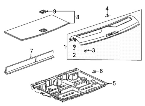 2022 Cadillac Escalade ESV Interior Trim - Rear Body Diagram