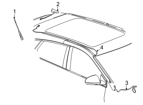 2010 Cadillac SRX Cable Assembly, Digital Radio & Mobile Telephone & Vehicle Diagram for 20941491