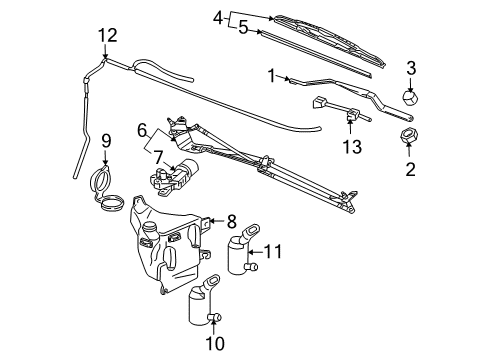 2006 Buick Terraza Windshield - Wiper & Washer Components Diagram