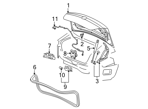 2006 Buick LaCrosse Trunk, Body Diagram