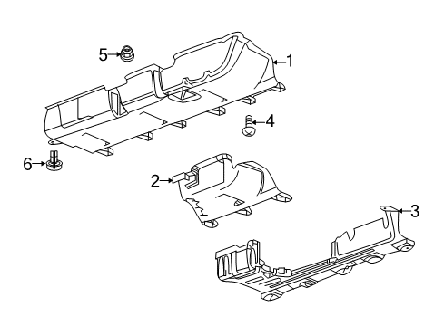 2020 Chevy Equinox Pillars, Rocker & Floor - Splash Shields Diagram