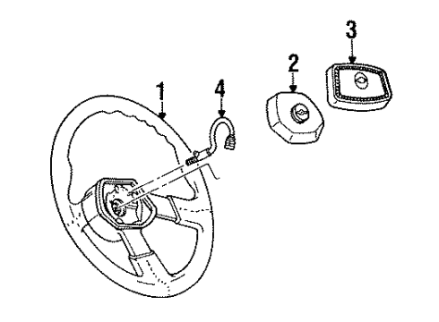 1993 Chevy Cavalier Steering Column, Steering Wheel Diagram 4 - Thumbnail