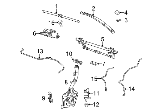 2017 GMC Terrain Windshield - Wiper & Washer Components Diagram