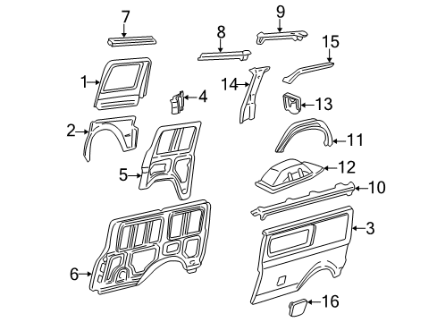 1994 Chevy Astro Window Assembly, Body Side Rear *Tinted Diagram for 15677817