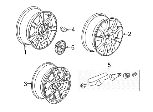 2013 Cadillac CTS Wheels, Covers & Trim Diagram 1 - Thumbnail