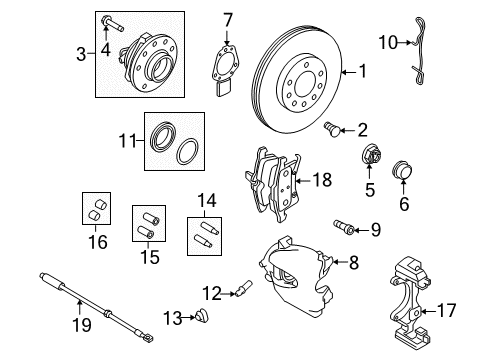 2008 Saturn Astra Brake Components, Brakes Diagram 1 - Thumbnail