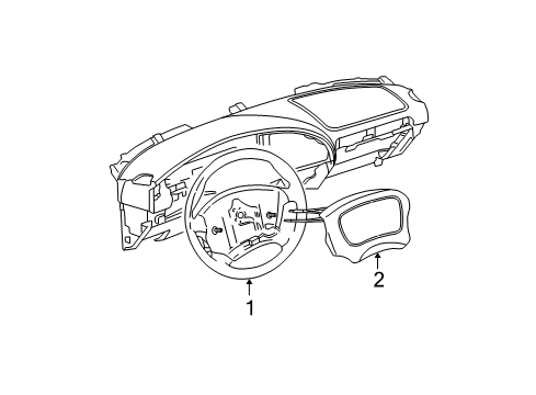 1999 Chevy Malibu Steering Wheel Assembly *Medium Duty Dark Pewter Diagram for 22605430