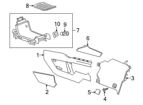 2023 Cadillac XT6 Panel Assembly, F/Flr Rr Cnsl Si Tr *Black Diagram for 84306842