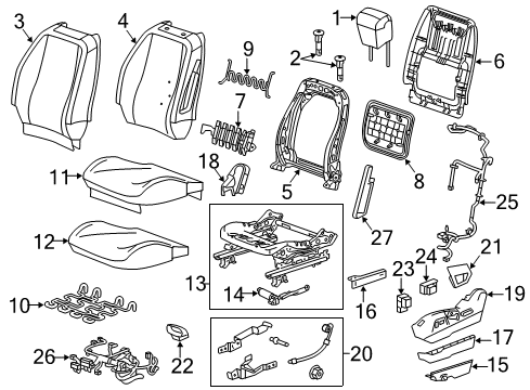 2015 Chevy Equinox Driver Seat Components Diagram 2 - Thumbnail