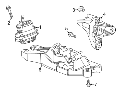 2024 Cadillac CT4 Engine & Trans Mounting Diagram 1 - Thumbnail