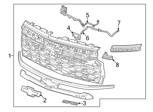 2023 Chevy Silverado 1500 LAMP ASM-FRT BPR FASCIA AUX SIG Diagram for 84691756