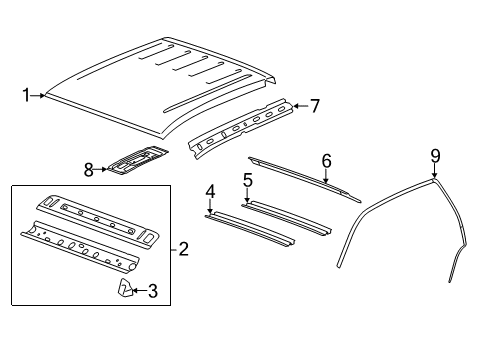 2011 GMC Sierra 3500 HD Roof & Components Diagram 2 - Thumbnail