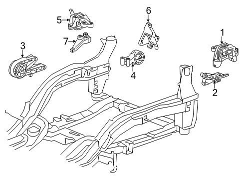 2011 Chevy Cruze Engine & Trans Mounting Diagram 2 - Thumbnail