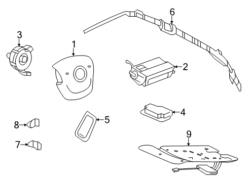 2011 Cadillac CTS Air Bag Components Diagram 1 - Thumbnail