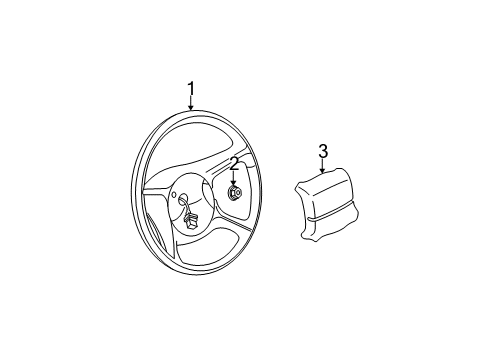 2005 Cadillac Escalade Steering Column, Steering Wheel & Trim, Shroud, Switches & Levers Diagram