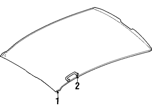 1996 Oldsmobile Achieva Handle Assembly,Roof Rail Rear Asst, Right (W/Reading Lamp) *Neutral Diagram for 12362336