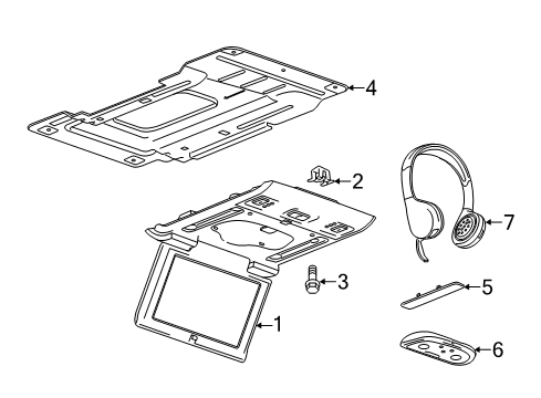 2018 Cadillac Escalade ESV Display Assembly, Video Aux *Shale Diagram for 84416473